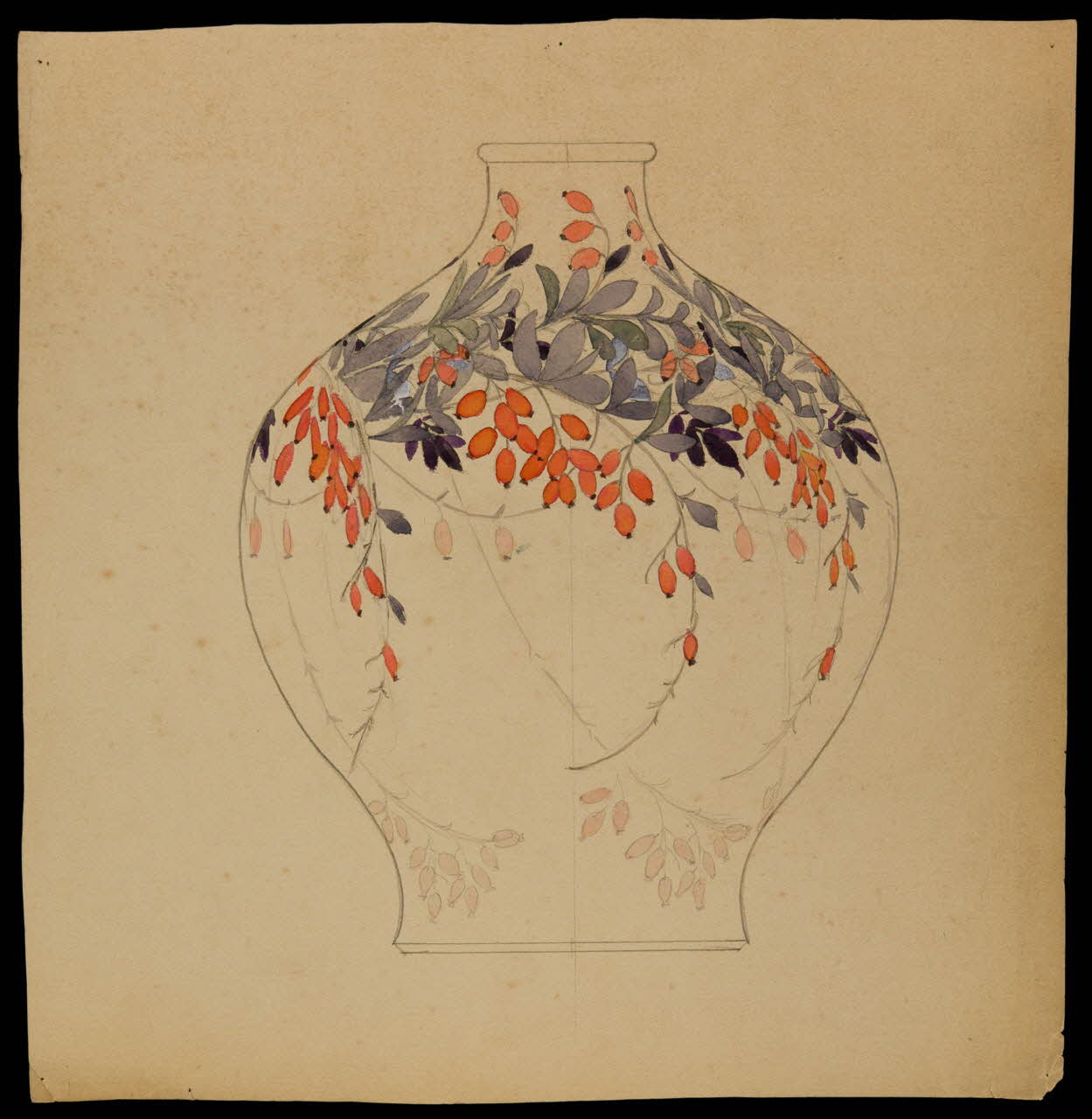 partie d'un ensemble de dessins Vase 1968.102.5249 Photo Mucem