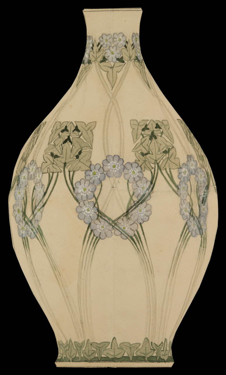 partie d'un ensemble de dessins Vase à décor végétal 1968.102.5251 Photo Mucem