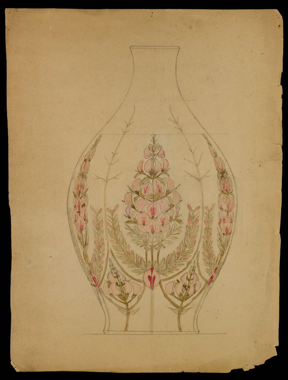 partie d'un ensemble de dessins Vase 1968.102.5252 Photo Mucem