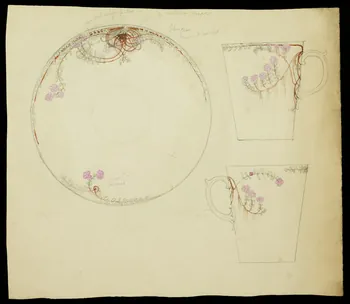 partie d'un ensemble de dessins Tasse et coupelle 1968.102.5268 Photo Mucem