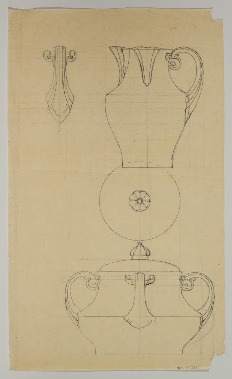 partie d'un ensemble de dessins Service à déjeuner 1968.102.5286 Photo Mucem