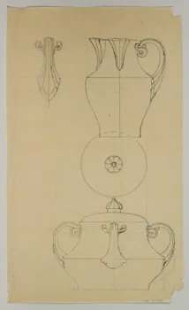 partie d'un ensemble de dessins Service à déjeuner 1968.102.5286 Photo Mucem