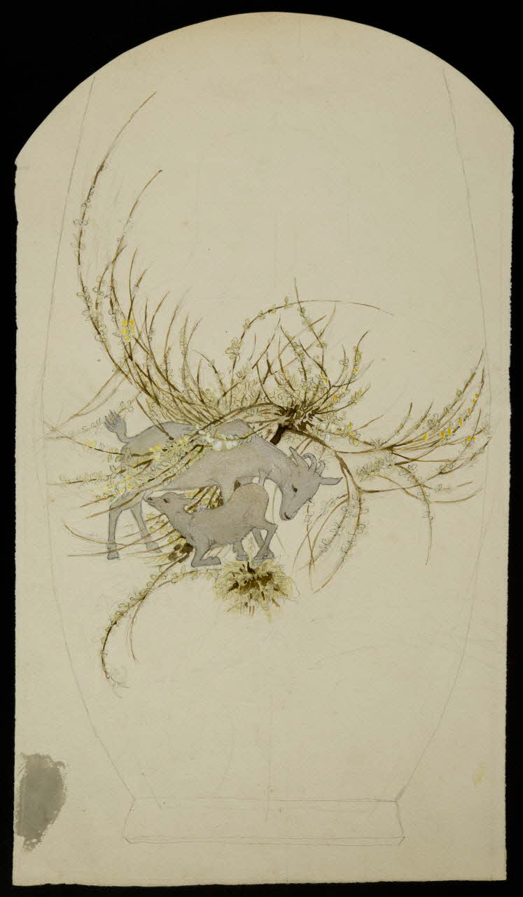 partie d'un ensemble de dessins Croquis de vase ornementé 1968.102.5308 Photo Mucem