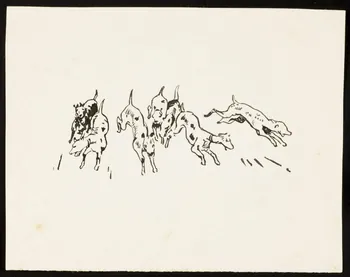 partie d'un ensemble de dessins Meute de chiens 1968.102.5328 Photo Mucem