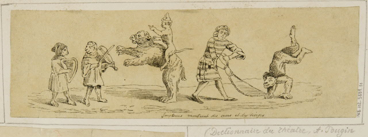 partie d'un ensemble de dessins Jongleurs montrant des ours et des singes 1968.102.5339.10 Photo Mucem