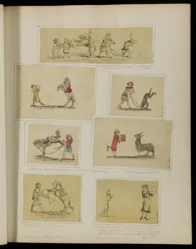 partie d'un ensemble de dessins Jongleurs montrant des ours et des singes 1968.102.5339.10  Photo Mucem