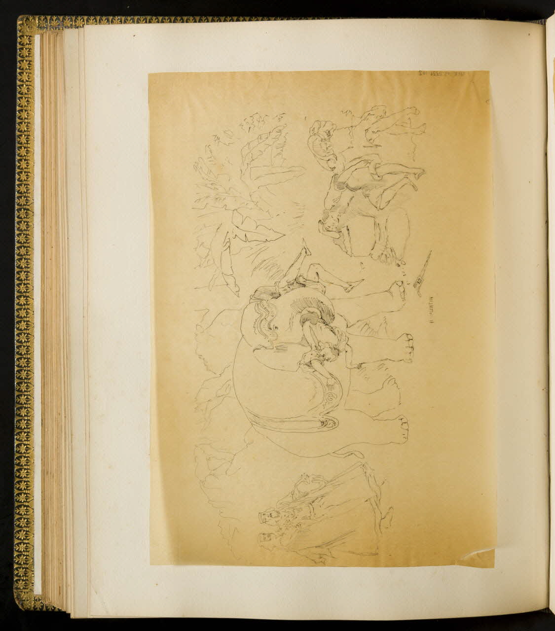partie d'un ensemble de dessins Eléphant et comédiens sur scène 1968.102.5339.103 Photo Mucem