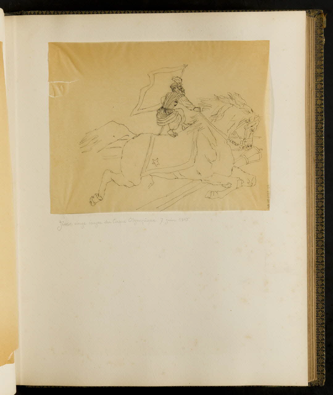 partie d'un ensemble de dessins Jim singe écuyer du Cirque Olympique 1968.102.5339.104 Photo Mucem