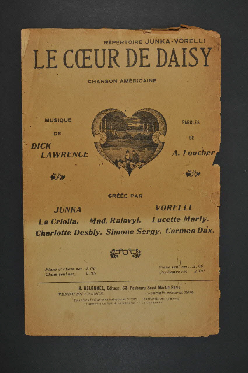 Armand Foucher ; Dick Lawrence ; H. Delormel chanson petit format Île-de-France, France 1913 1966.158.234 Photo Mucem