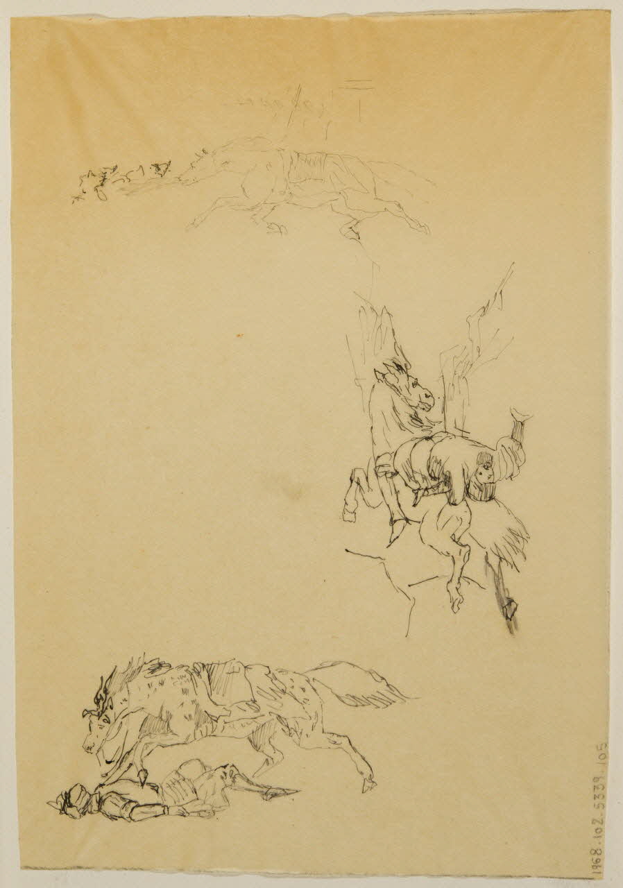 partie d'un ensemble de dessins Acrobatie équestre 1968.102.5339.105 Photo Mucem