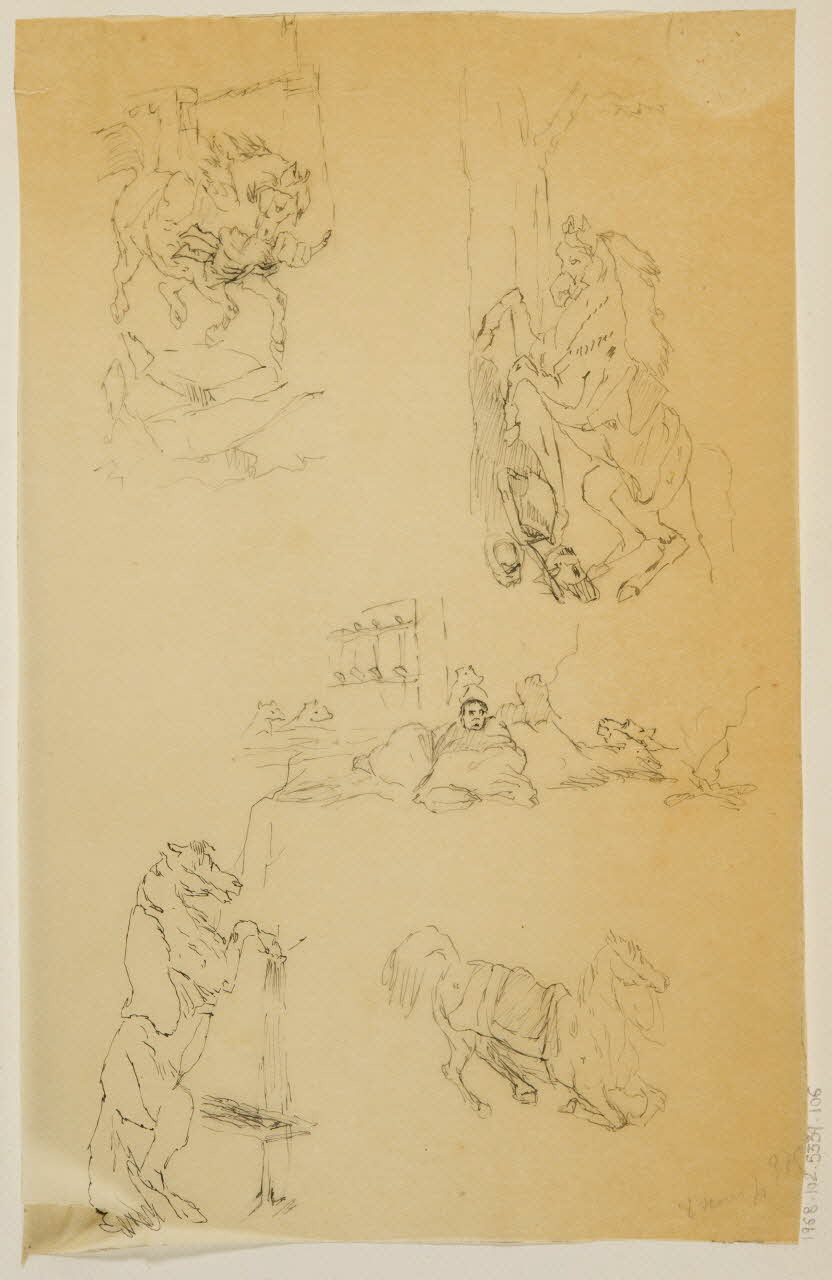 partie d'un ensemble de dessins Acrobatie équestre 1968.102.5339.106 Photo Mucem