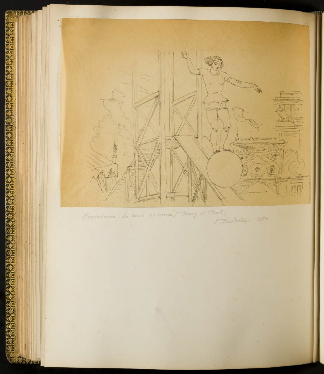 partie d'un ensemble de dessins Hippodrome : La boule aérienne (Franz de Bach) 1968.102.5339.114 Photo Mucem