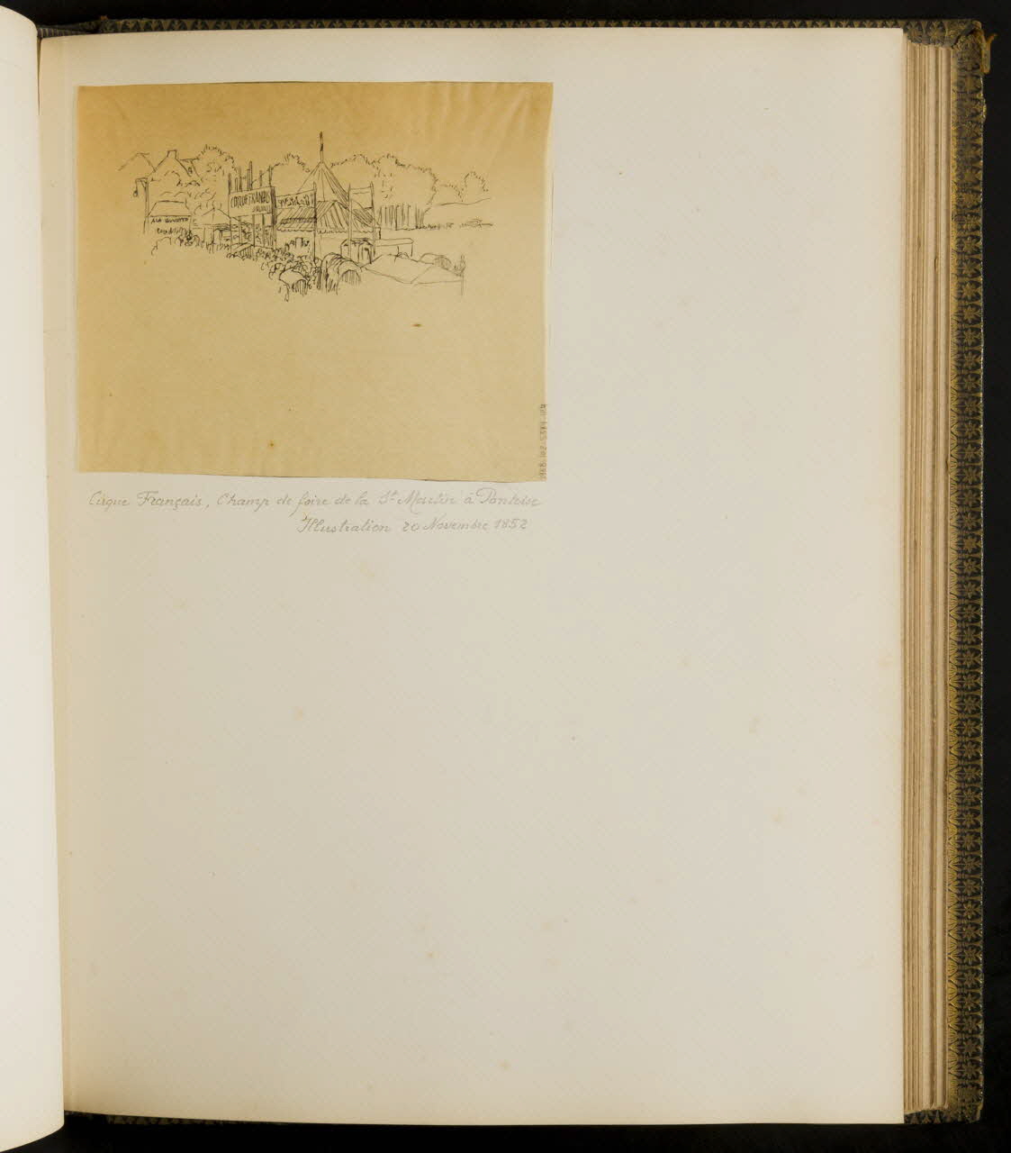 partie d'un ensemble de dessins Cirque Français, Champ de foire de la St Martin à Pontoise 1968.102.5339.124 Photo Mucem