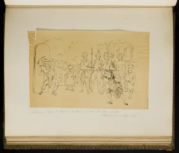 partie d'un ensemble de dessins Théatre de la Porte - St - Martin : La Chine à Paris 1968.102.5339.127  Photo Mucem