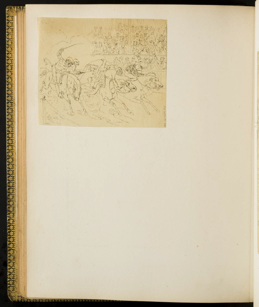 partie d'un ensemble de dessins Course de chevaux montés par des singes 1968.102.5339.133 Photo Mucem