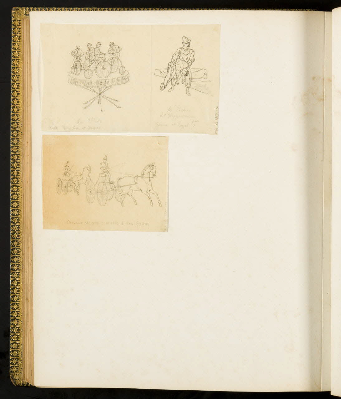 partie d'un ensemble de dessins Chevaux Steppeurs attelés à des Solhis 1968.102.5339.137 Photo Mucem