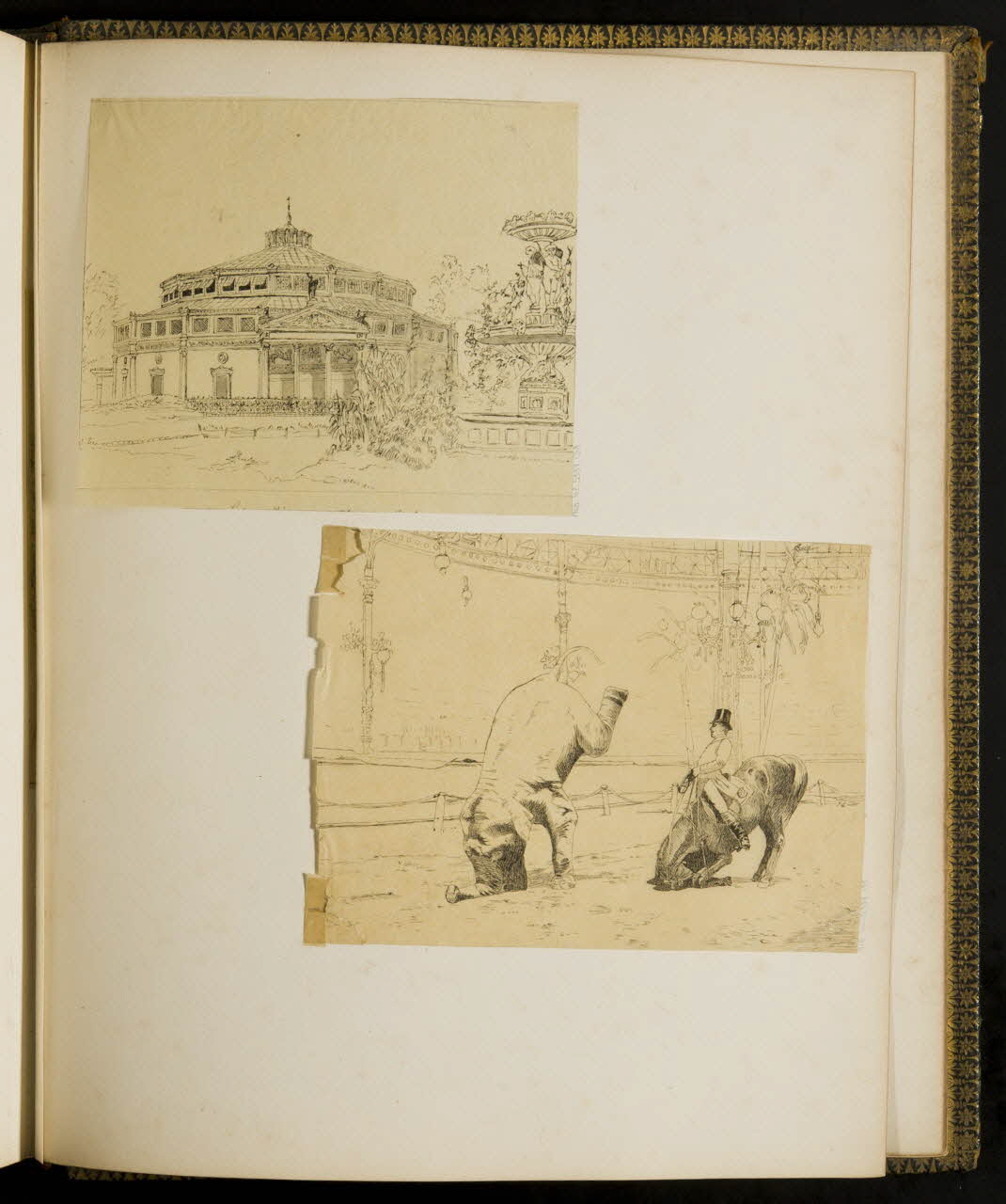 partie d'un ensemble de dessins Dresseur et éléphant 1968.102.5339.139 Photo Mucem