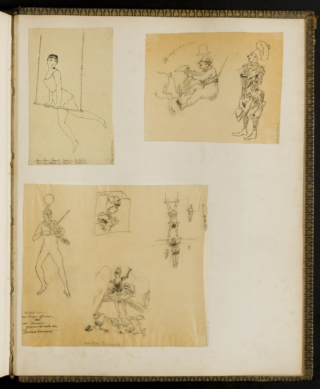 partie d'un ensemble de dessins Jeune femme faisant l'exercice du trapèze 1968.102.5339.140 Photo Mucem