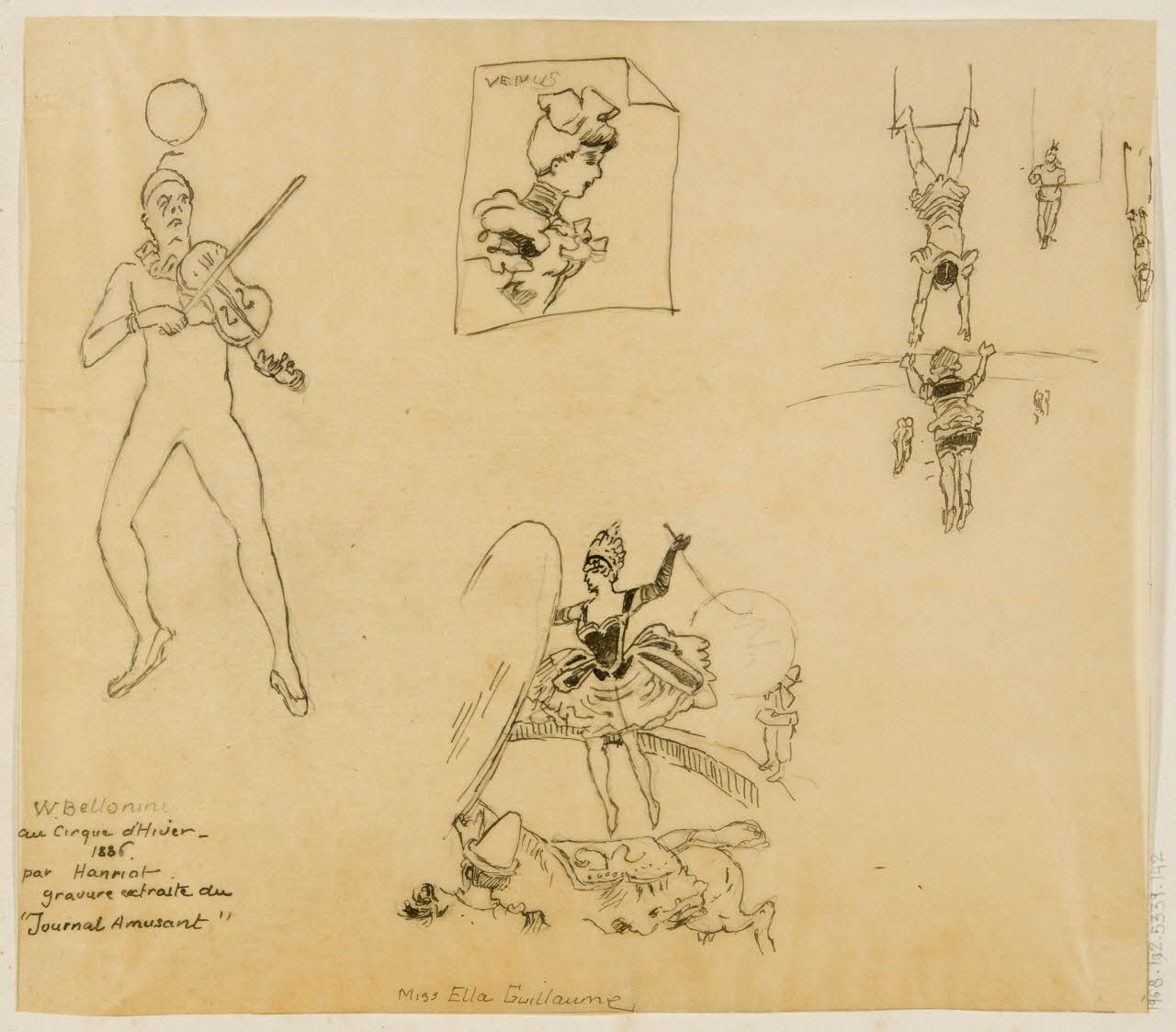 partie d'un ensemble de dessins Miss Ella Guillaume 1968.102.5339.142 Photo Mucem