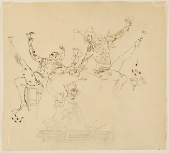 partie d'un ensemble de dessins Les Jees Brothers, aux Folies Bergere  par Chéret 1968.102.5339.145 Photo Mucem