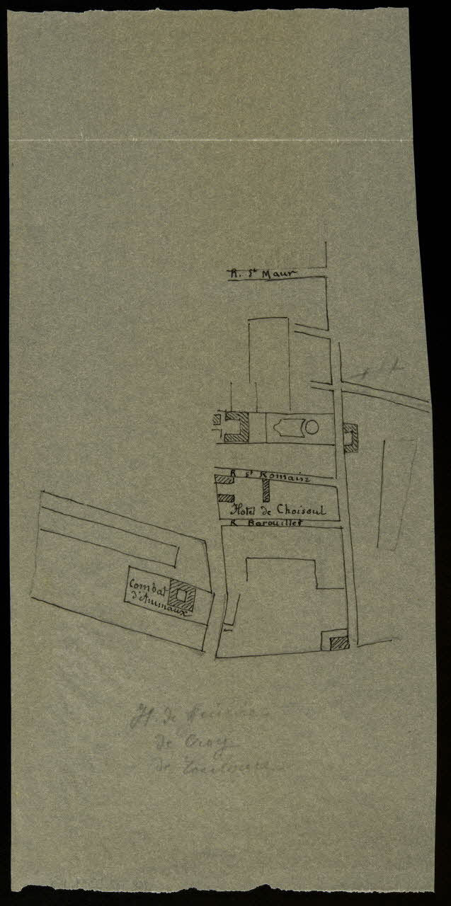 partie d'un ensemble de dessins Plan de quartier parisien 1968.102.5339.160 Photo Mucem