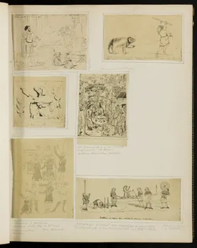 partie d'un ensemble de dessins Jongleur promenant un ours savant 1968.102.5339.18  Photo Mucem