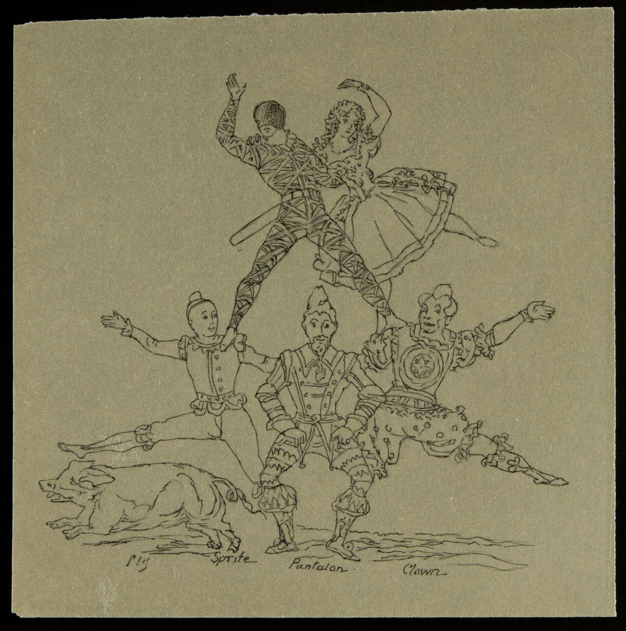 partie d'un ensemble de dessins Pantalon . Clown 1968.102.5339.197 Photo Mucem