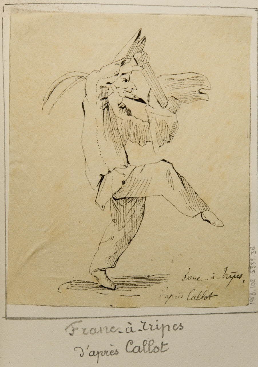 partie d'un ensemble de dessins Franc-à-tripes  d'après Callot 1968.102.5339.36 Photo Mucem