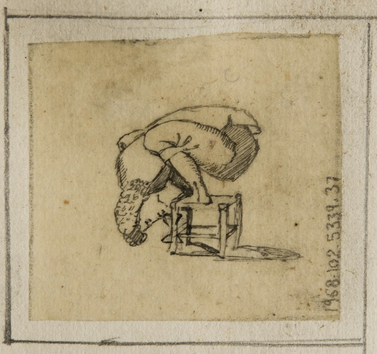 partie d'un ensemble de dessins Portrait of John Valerié  born without arm  1679 1968.102.5339.37 Photo Mucem