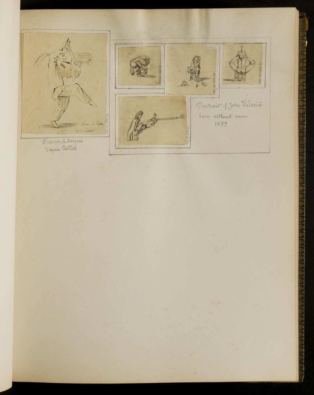 partie d'un ensemble de dessins Portrait of John Valerié  born without arm  1679 1968.102.5339.38  Photo Mucem
