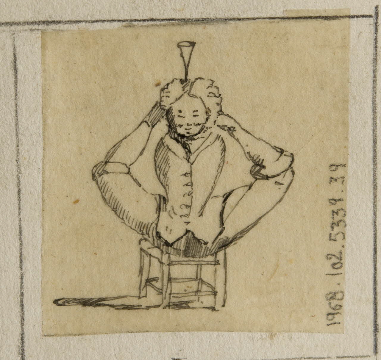 partie d'un ensemble de dessins Portrait of John Valerié  born without arm  1679 1968.102.5339.39 Photo Mucem