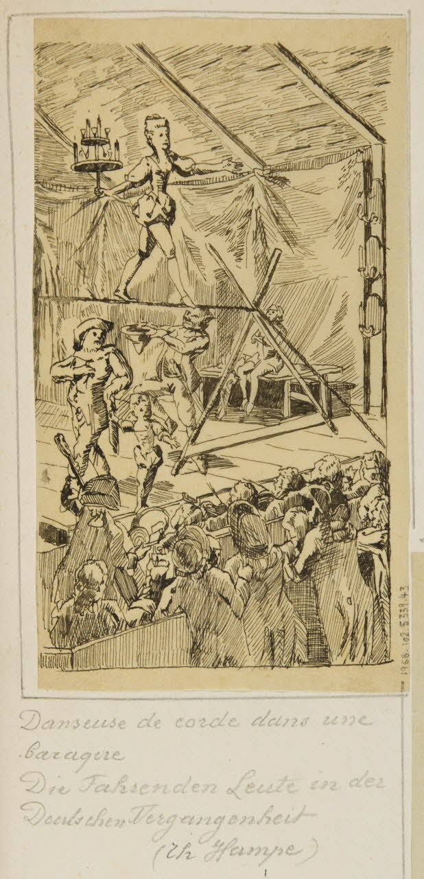 partie d'un ensemble de dessins Danseuse de corde dans une  baraque 1968.102.5339.43 Photo Mucem