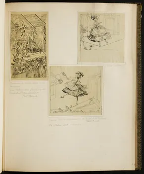 partie d'un ensemble de dessins Danseuse de corde dans une  baraque 1968.102.5339.43 Photo Mucem