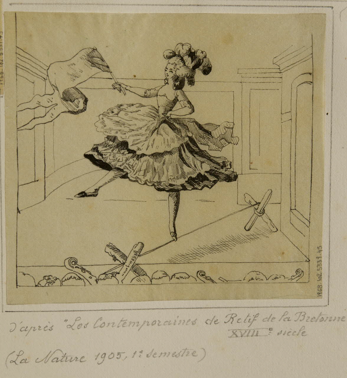 partie d'un ensemble de dessins Femme équilibriste 1968.102.5339.45 Photo Mucem