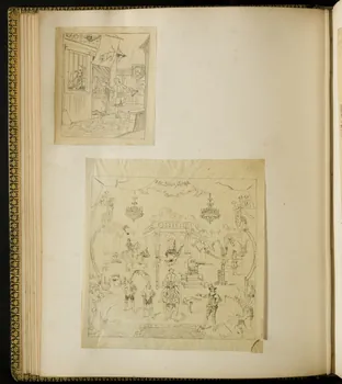 partie d'un ensemble de dessins Homme et femme sur le pas de la porte 1968.102.5339.46  Photo Mucem