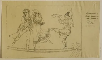 partie d'un ensemble de dessins Ravel, danseur de  corde fameux à  l'époque du  Directoire 1968.102.5339.58  Photo Mucem
