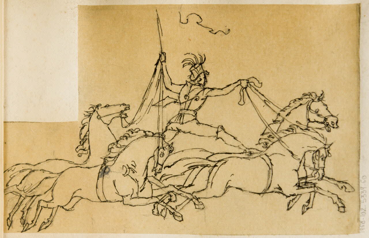 partie d'un ensemble de dessins Acrobatie équestre 1968.102.5339.60 Photo Mucem