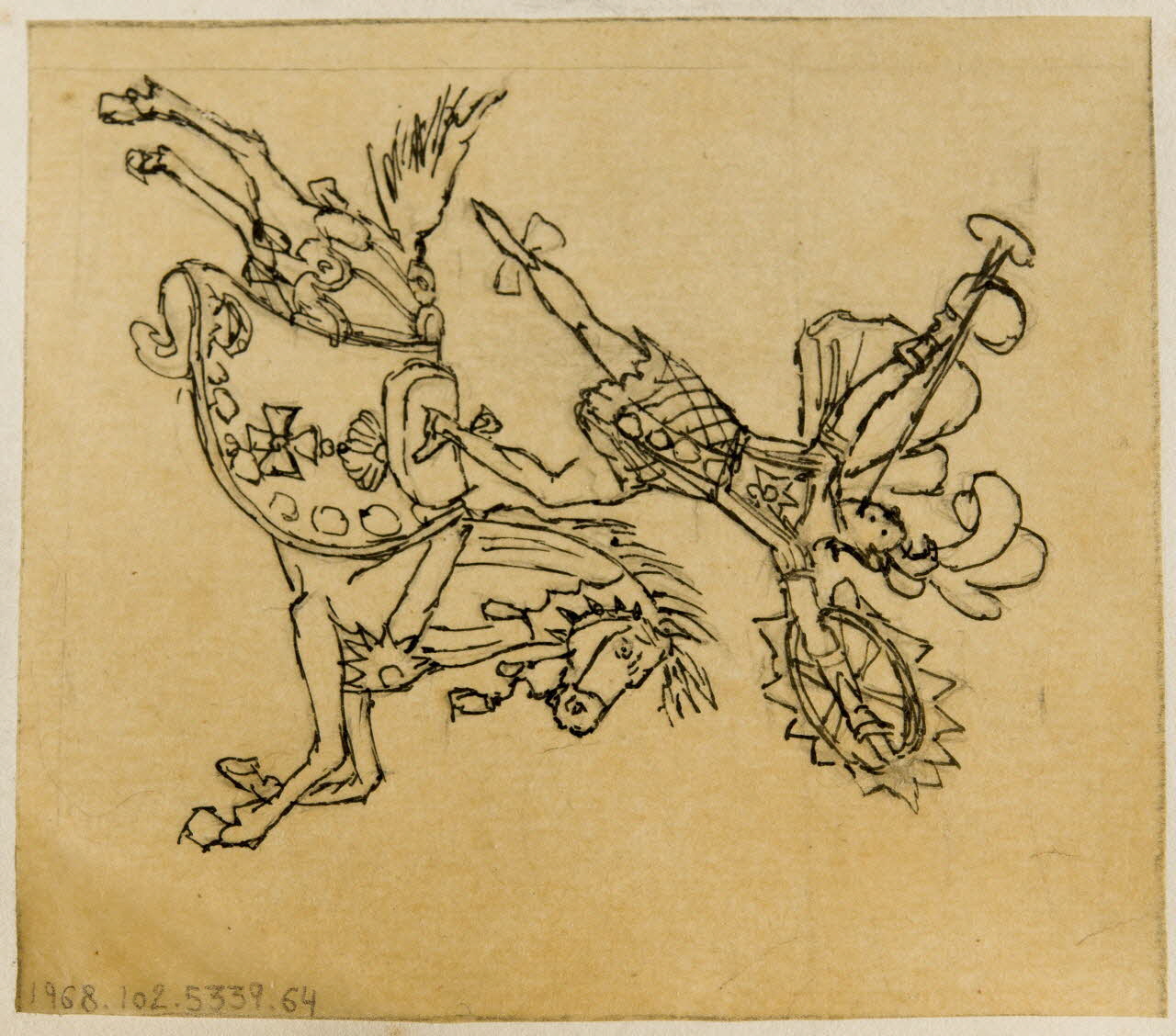 partie d'un ensemble de dessins Acrobatie équestre 1968.102.5339.64 Photo Mucem