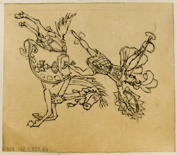 partie d'un ensemble de dessins Acrobatie équestre 1968.102.5339.64 Photo Mucem