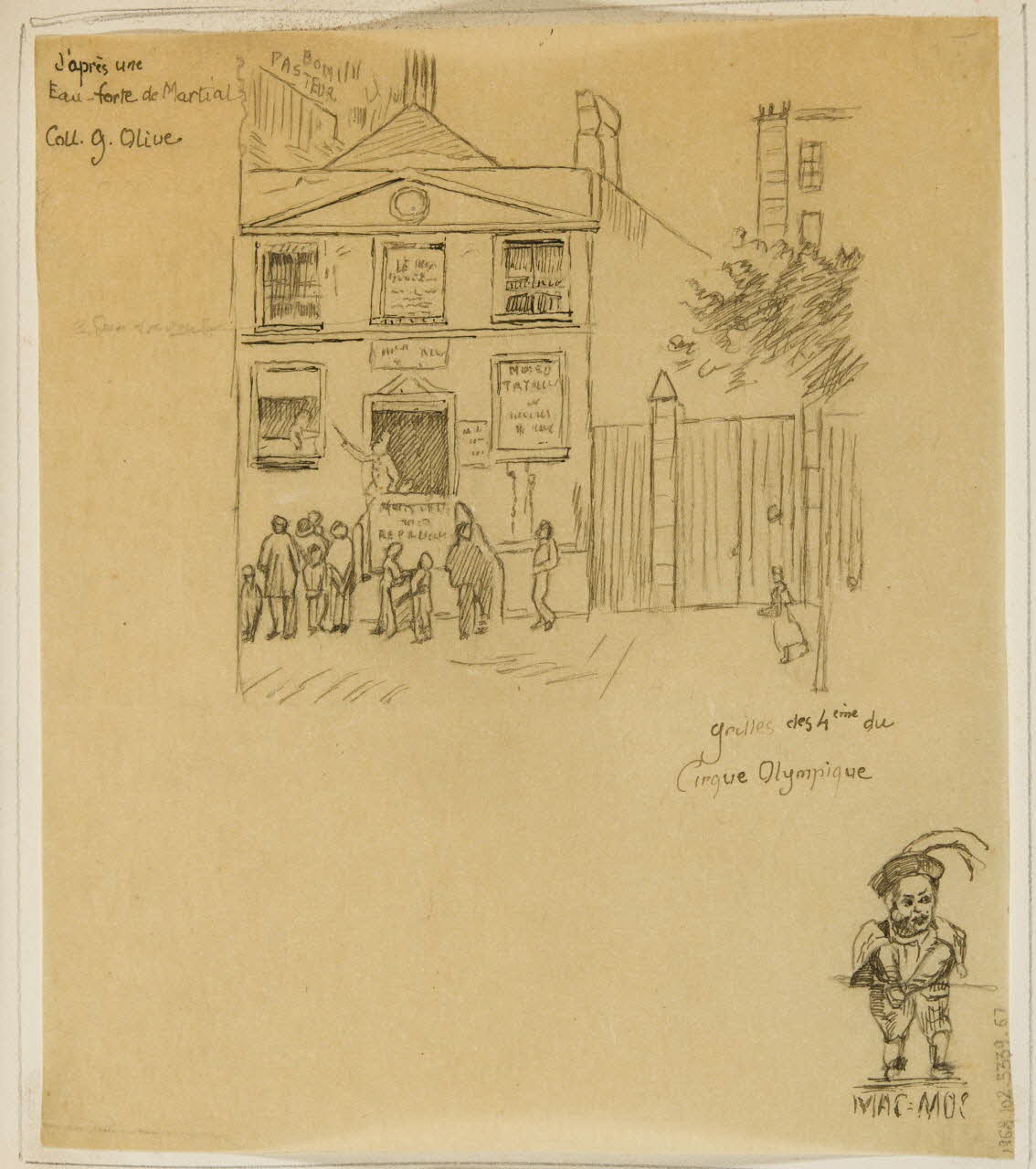 partie d'un ensemble de dessins grilles des 4ème du  Cirque Olympique 1968.102.5339.67 Photo Mucem