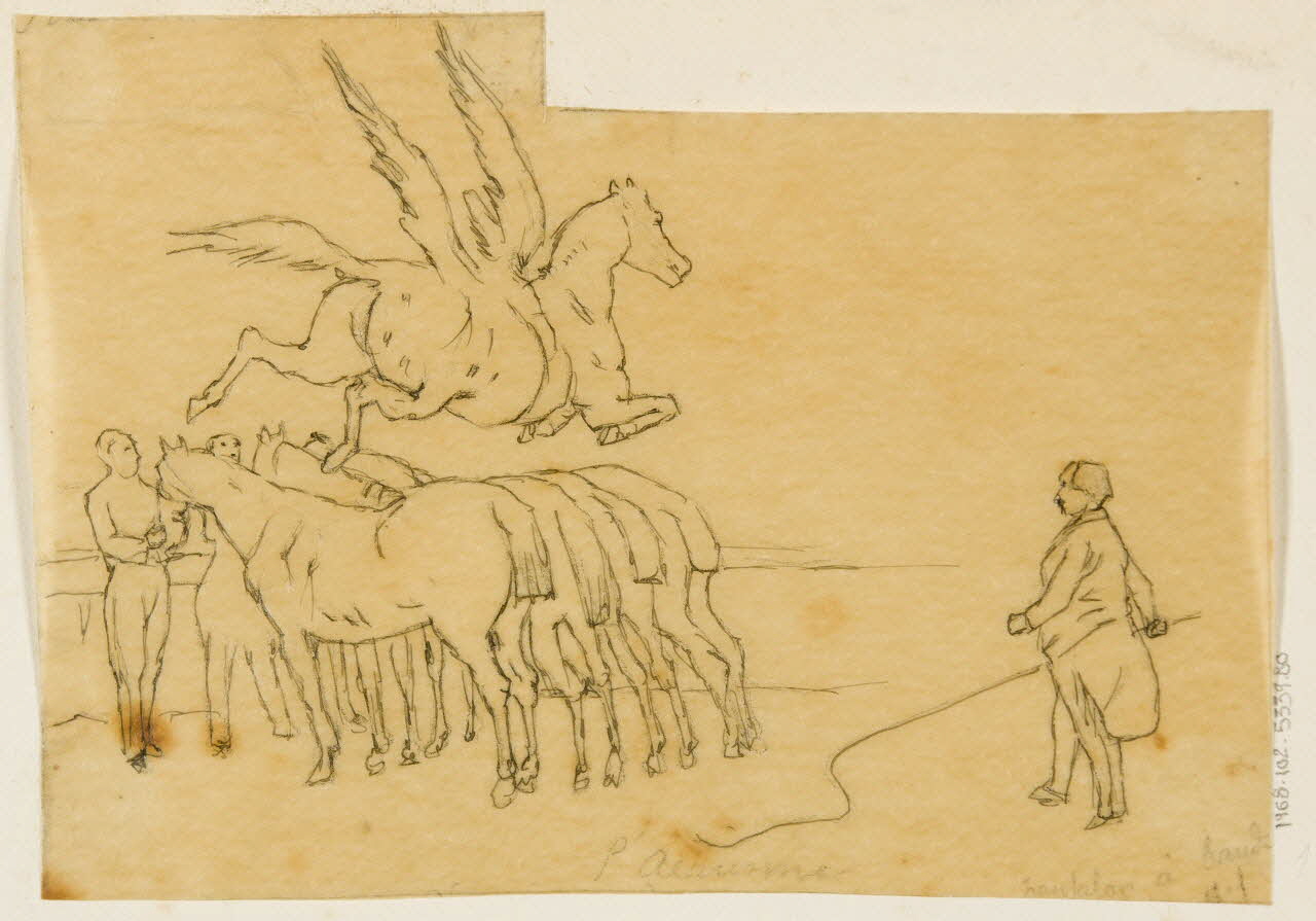 partie d'un ensemble de dessins Numéro de cirque avec chevaux 1968.102.5339.80 Photo Mucem