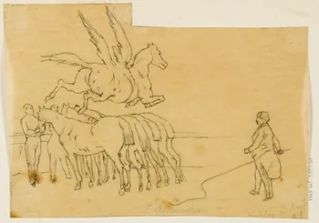 partie d'un ensemble de dessins Numéro de cirque avec chevaux 1968.102.5339.80 Photo Mucem