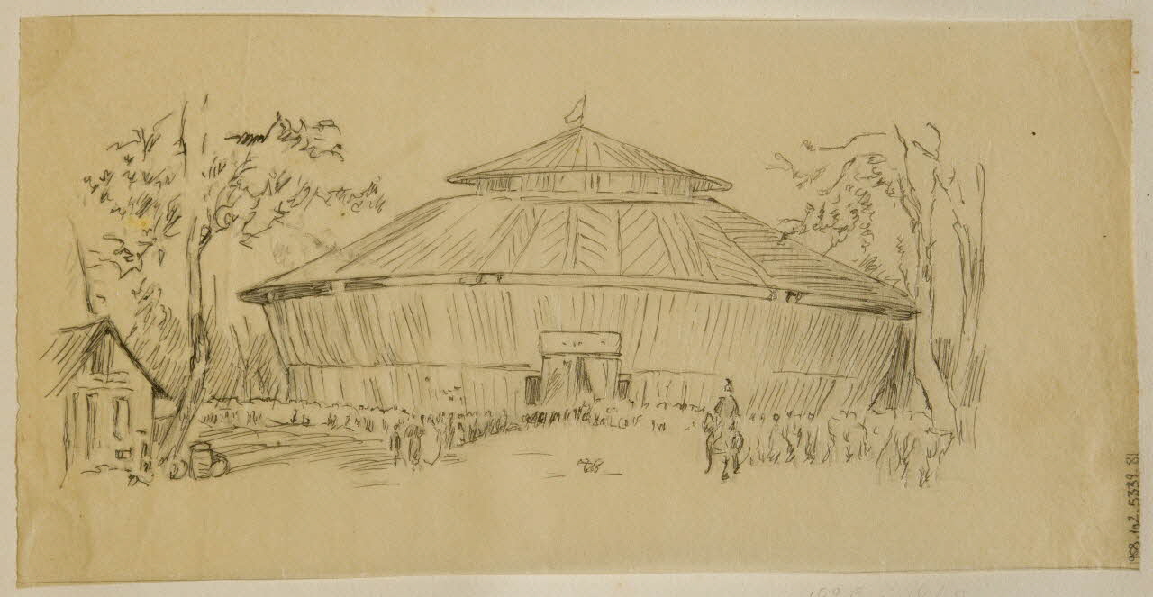 partie d'un ensemble de dessins Vue d'un chapiteau 1968.102.5339.81 Photo Mucem