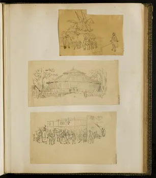 partie d'un ensemble de dessins Vue d'un chapiteau 1968.102.5339.81 Photo Mucem