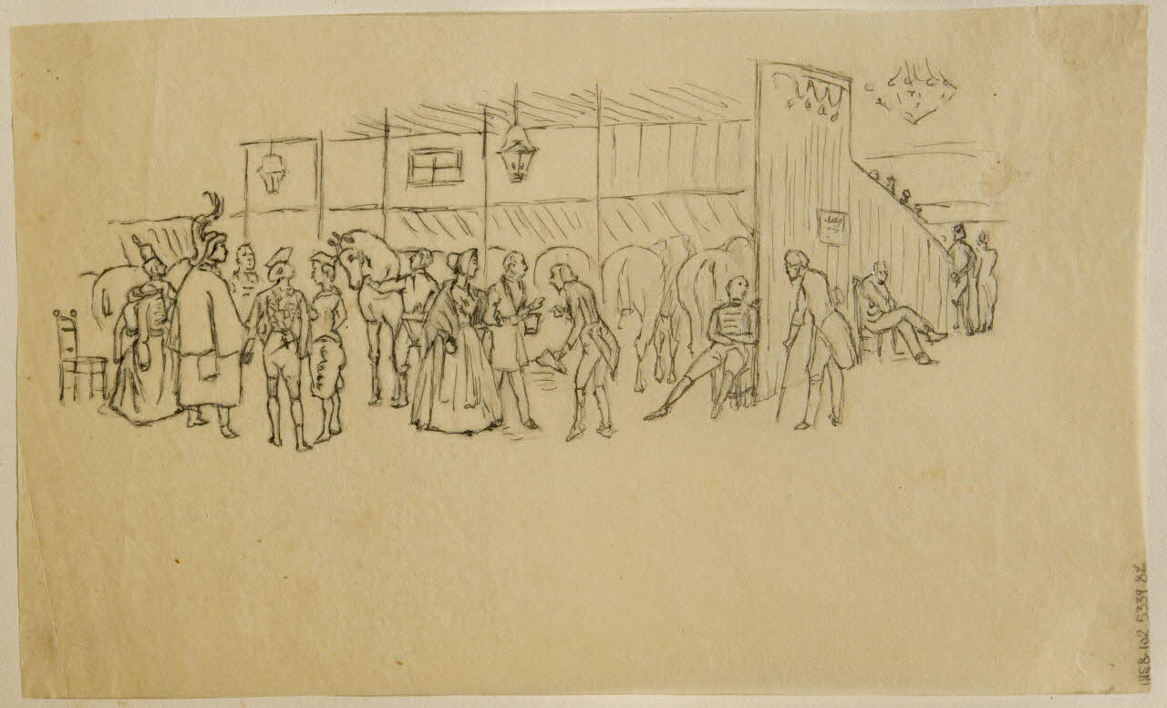 partie d'un ensemble de dessins Conversation dans les écuries 1968.102.5339.82 Photo Mucem