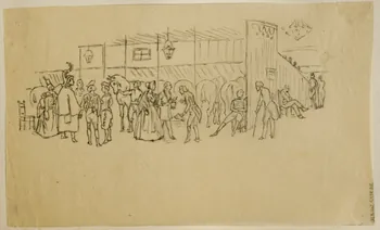 partie d'un ensemble de dessins Conversation dans les écuries 1968.102.5339.82  Photo Mucem