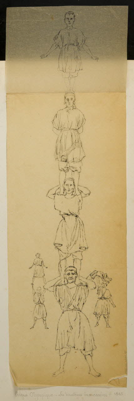 partie d'un ensemble de dessins Cirque Olympique - Les sauteurs marocains - 1843 1968.102.5339.87 Photo Mucem