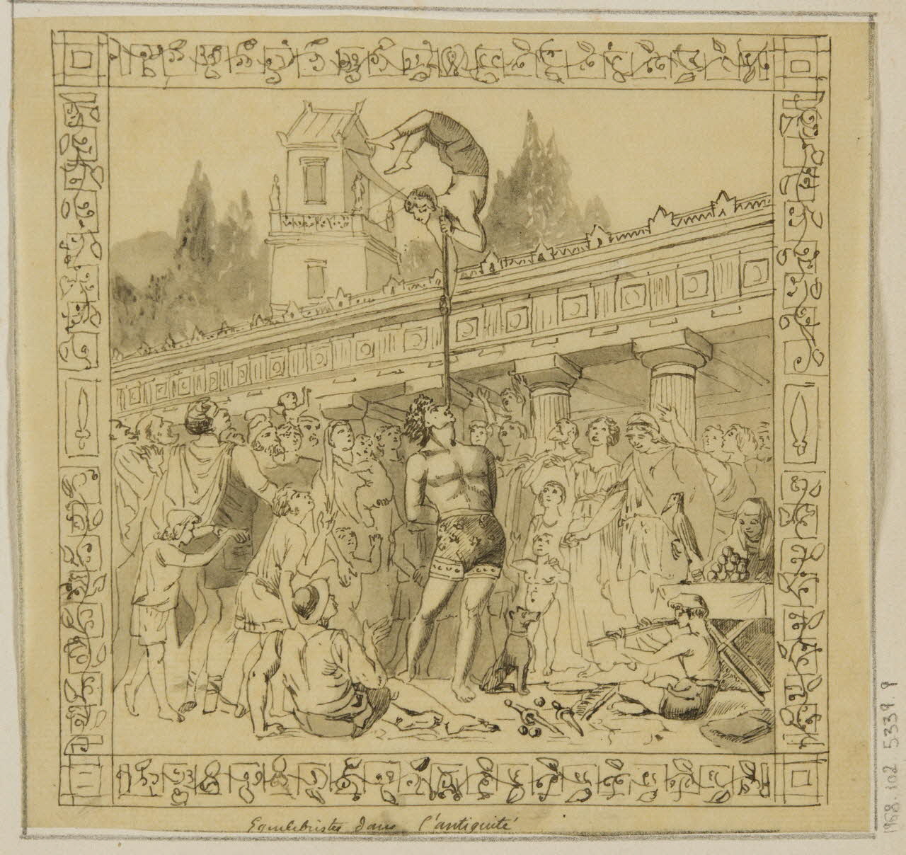 partie d'un ensemble de dessins Equilibristes dans l'antiquité 1968.102.5339.9 Photo Mucem