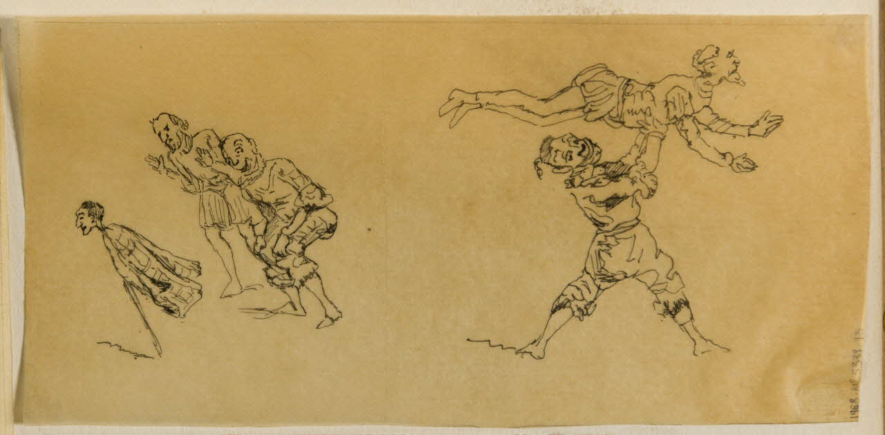 partie d'un ensemble de dessins Acteurs et acrobates 1968.102.5339.93 Photo Mucem