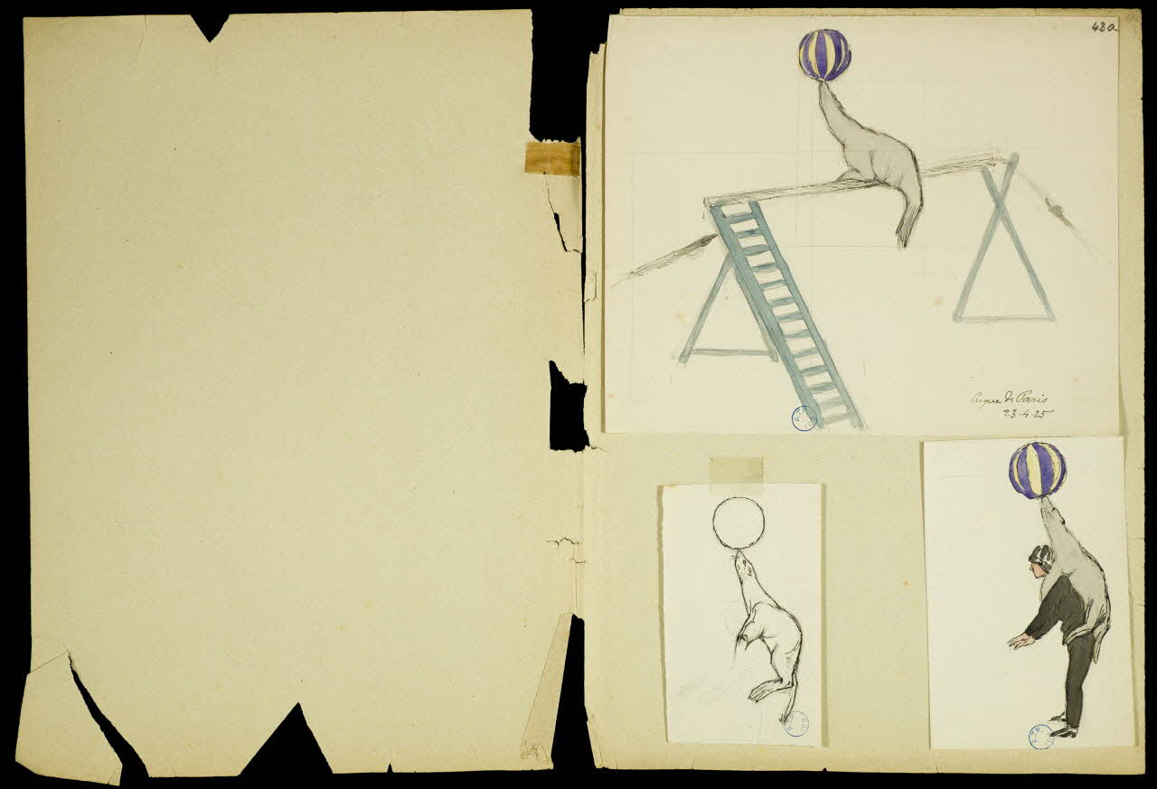 partie d'un ensemble de dessins Cirque de Paris 1968.102.5347.1 Photo Mucem